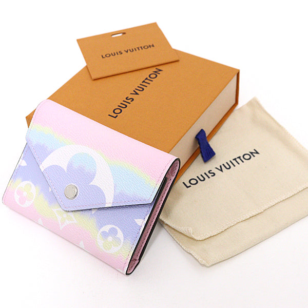 Louis Vuitton Tri-fold M69113 pastel Compact Escale Monogram Canvas Wallet Case