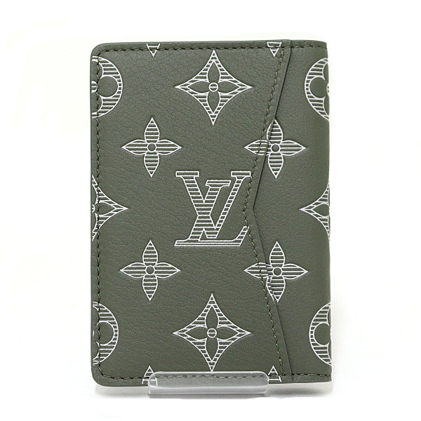 Louis Vuitton M12501 Organizer De Poch Leather Green Khaki Wallet Case