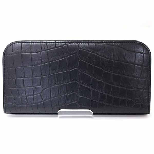 Saint Paris Long Wallet Purse Full Zip Leather Black Travel Bag