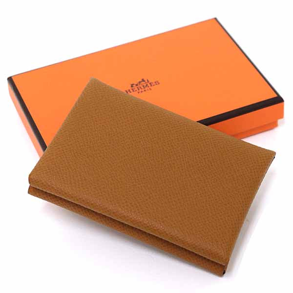 Coin Case Epsom Card Case Calvi Duo Brown Travel Bag