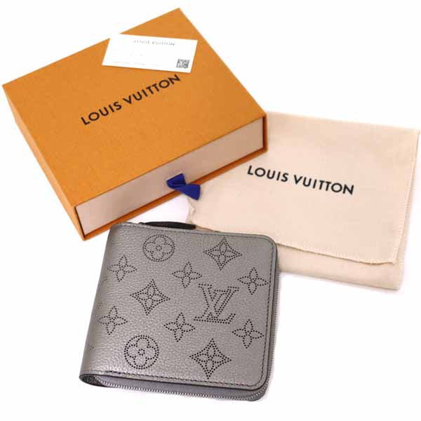 Louis Vuitton Bifold M81653 Mahina Zippy Compact Monogram Silver Wallet Case