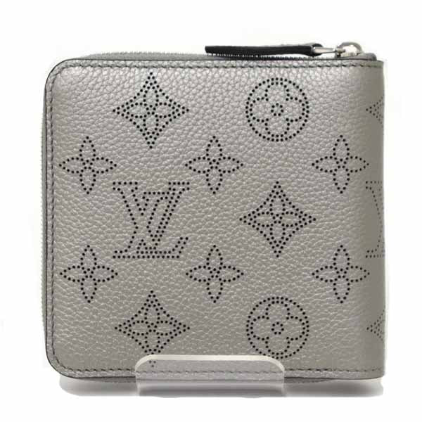 Louis Vuitton Bifold M81653 Mahina Zippy Compact Monogram Silver Wallet Case