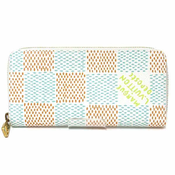Louis Vuitton Long Purse N40675 Damier Zippy Canvas White Wallet Case