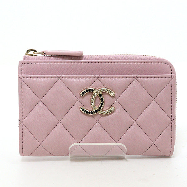 Chanel Card lambskin Matrasse Pink Wallet Case