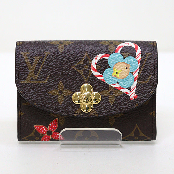 Louis Vuitton Bifold M12220 Portomone Rosary Monogram Canvas Brown Wallet Case