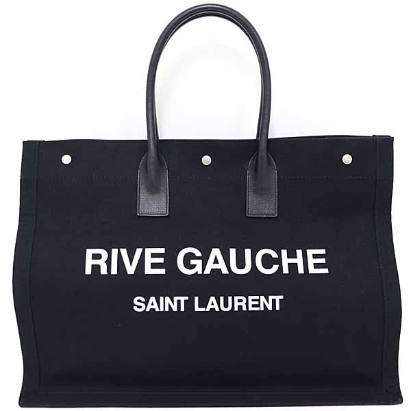 Saint Tote Bag Cotton Rive Gauche Tote Canvas Black