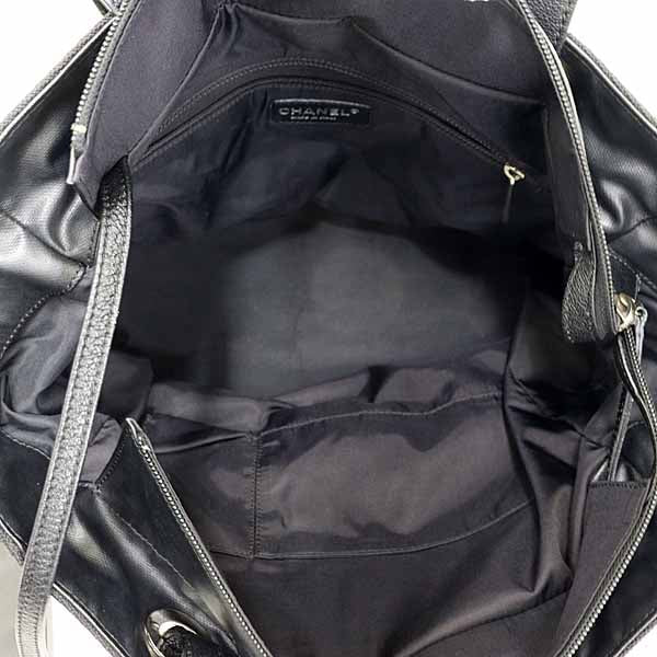 Chanel Coated Paris Biarritz Black GM Canvas Coated Canvas Apparel