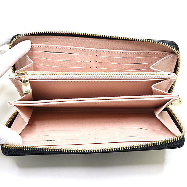 Louis Vuitton Long Purse M12152 Zippy Lambskin Black Pink Wallet Case