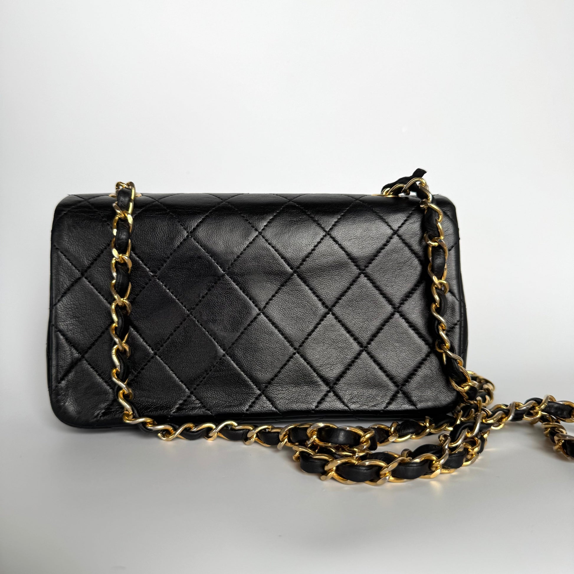 Chanel Classic Flap - Lambskin 24k Hardware Black Gold Leather Mini Bag Hardware 1
