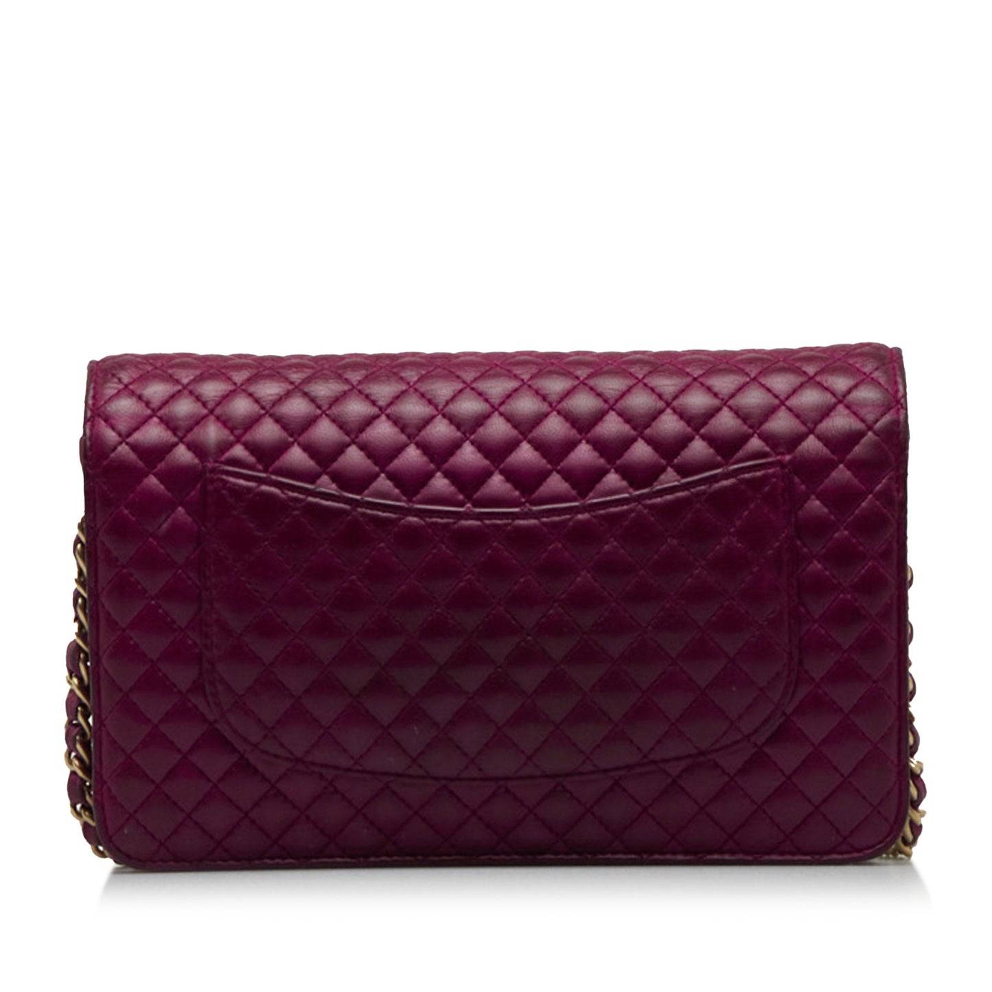 Purple Chanel Camellia Wallet On Chain Crossbody Bag