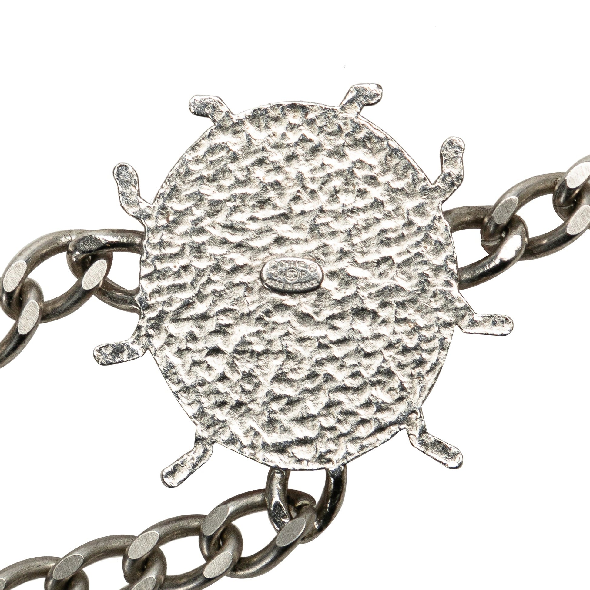 Silver Chanel Silver Plated and Enamel CC Ladybug Chain Link Belt