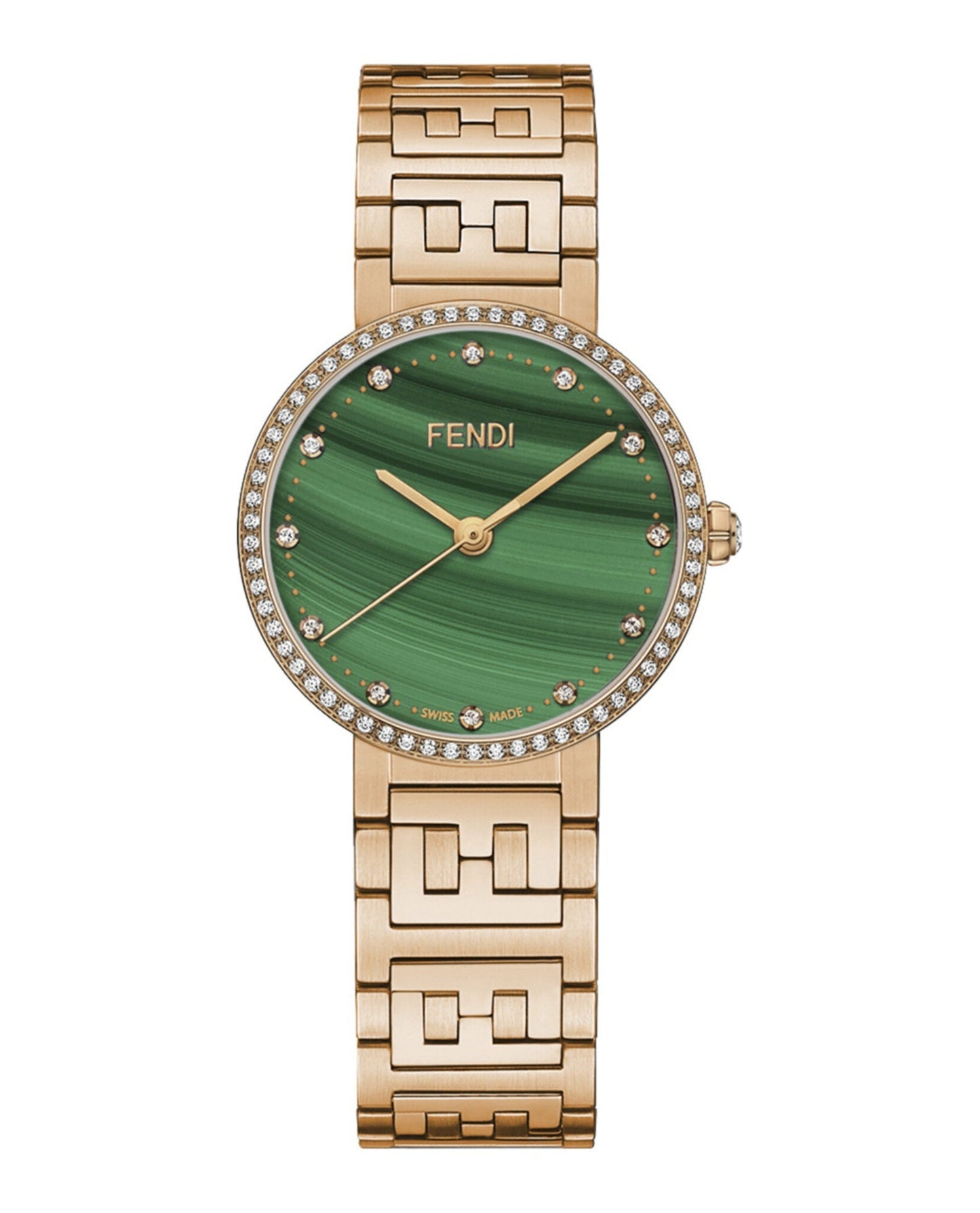 Fendi Jewelry Womens Rose 28mm Bracelet Fashion Watch Gold