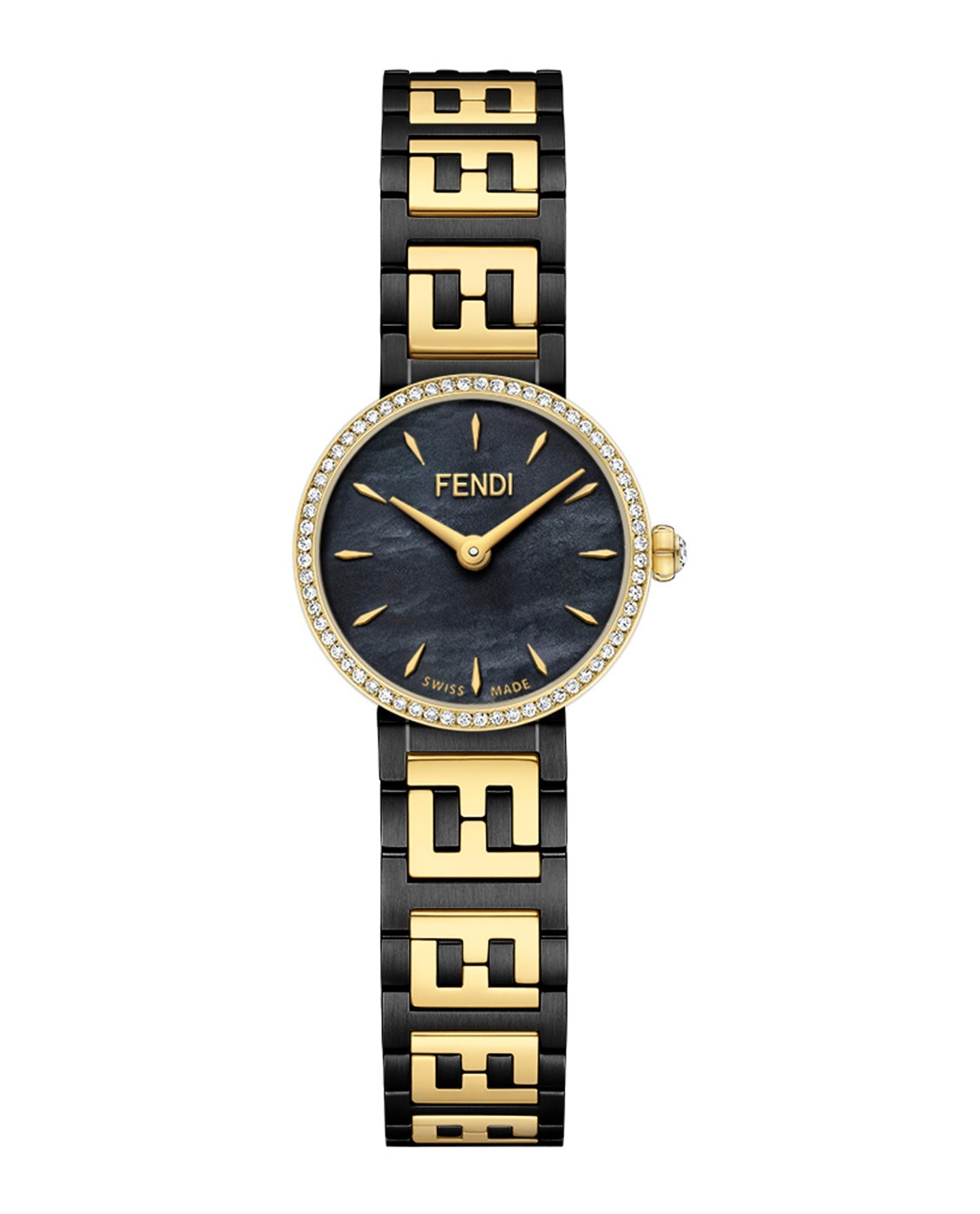 Fendi Jewelry Womens Forever Two Tone 19mm Bracelet Fashion Silver Bracelet Fashion Watch