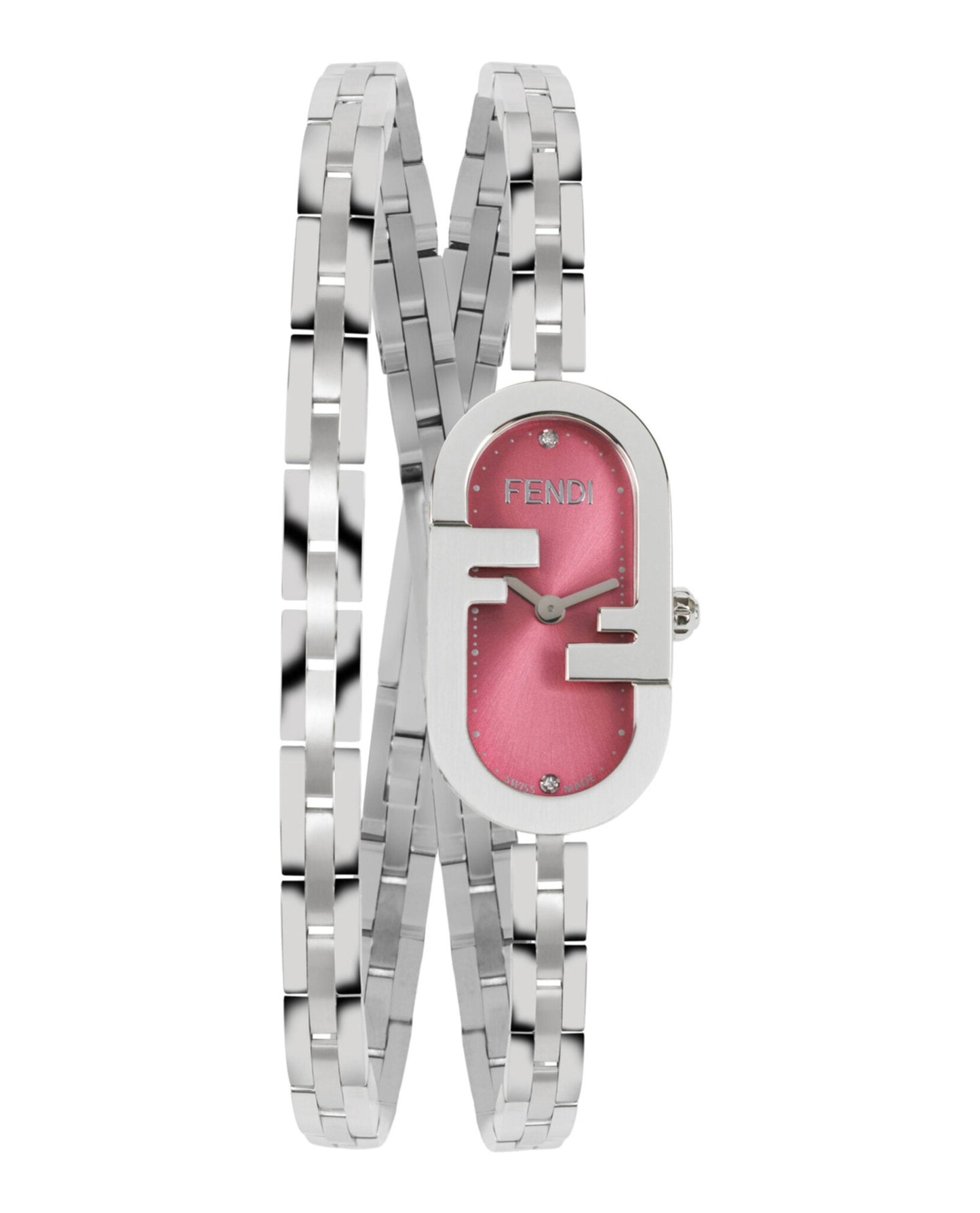 Fendi Jewelry Womens Stainless Steel 14.8mm Bracelet Fashion Watch Silver