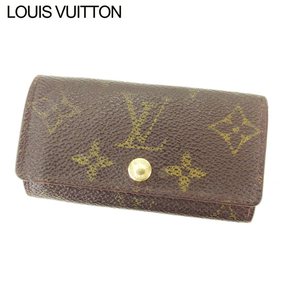 Louis Vuitton Key holder M62631 Multicles4 Brown Beige Gold Key Chain F1509