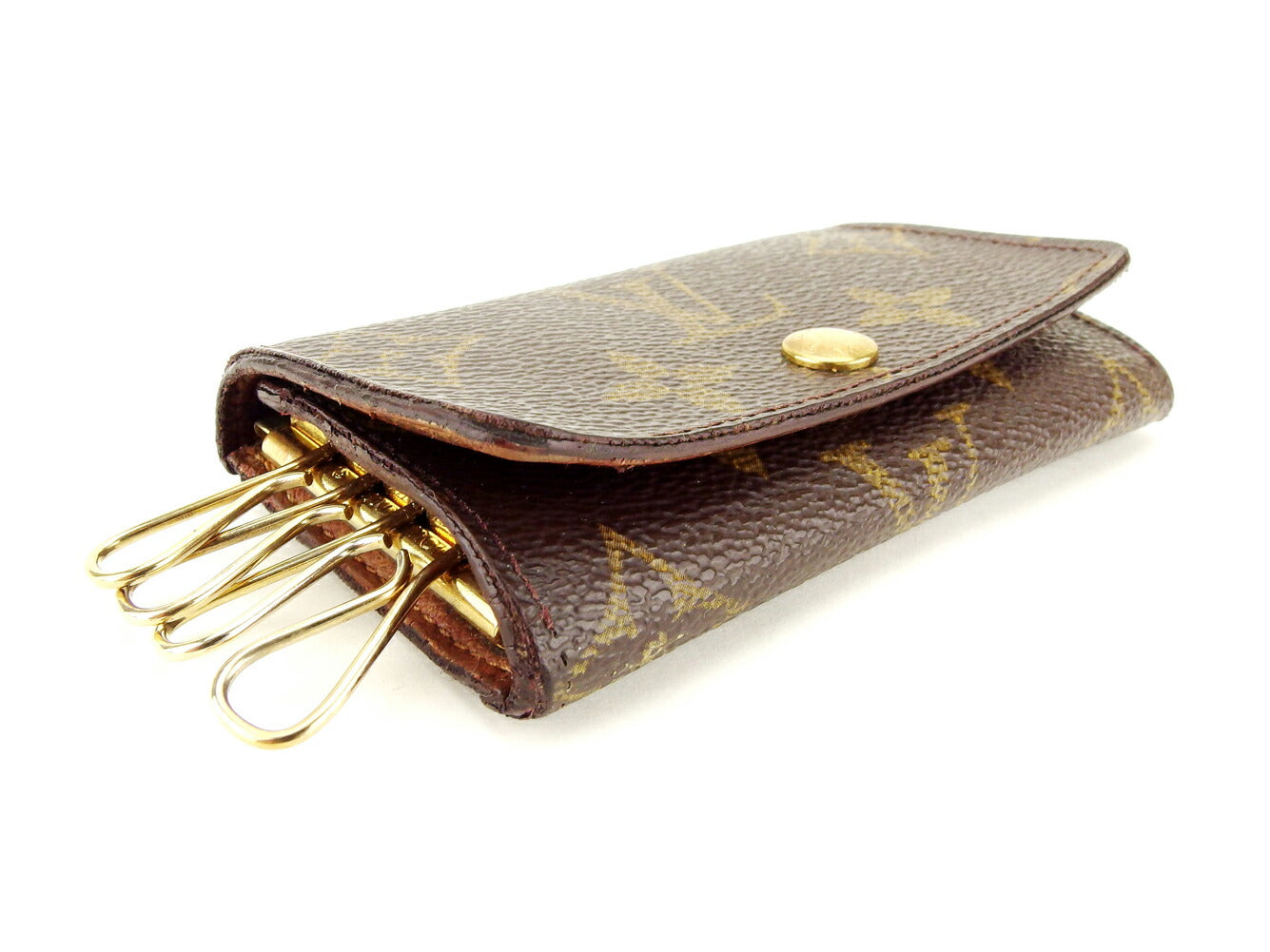 Louis Vuitton Key holder M62631 Multicles4 Brown Beige Gold Key Chain F1510