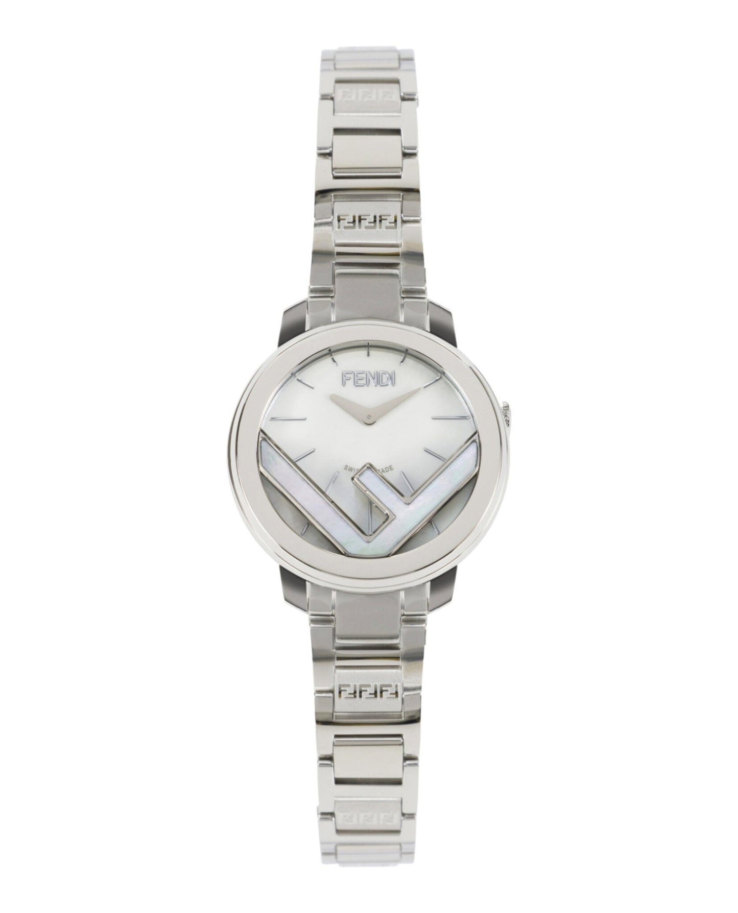 Fendi Jewelry Womens Stainless Steel 28mm Bracelet Fashion Watch Silver