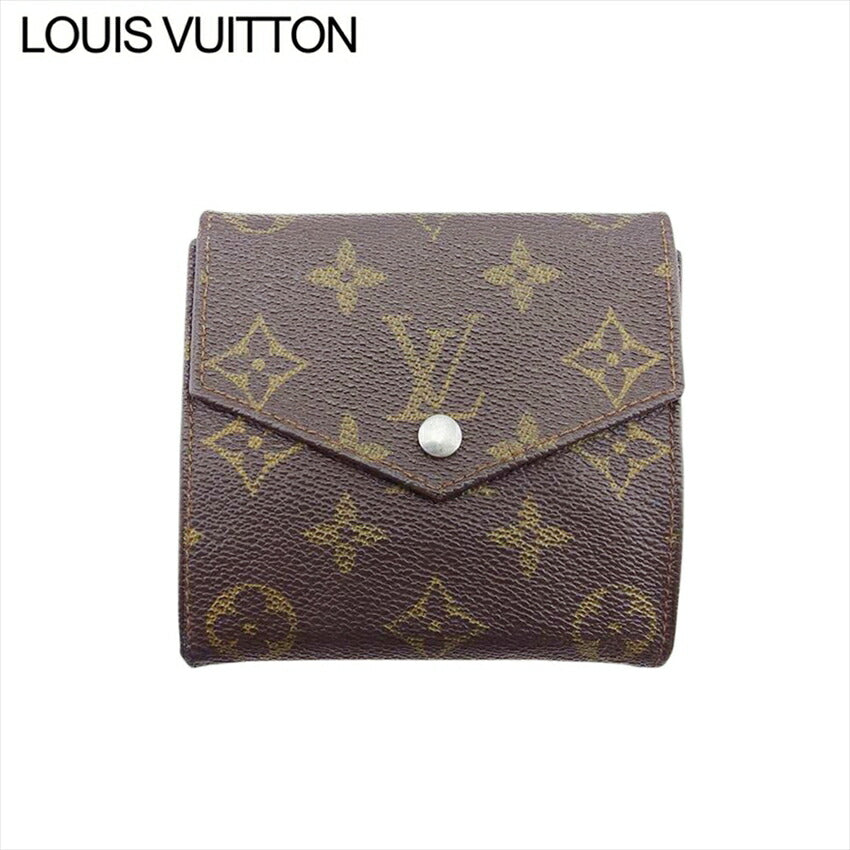 Louis Vuitton Bifold M61660 Portonebier Brown Beige Gold Wallet Case F1905