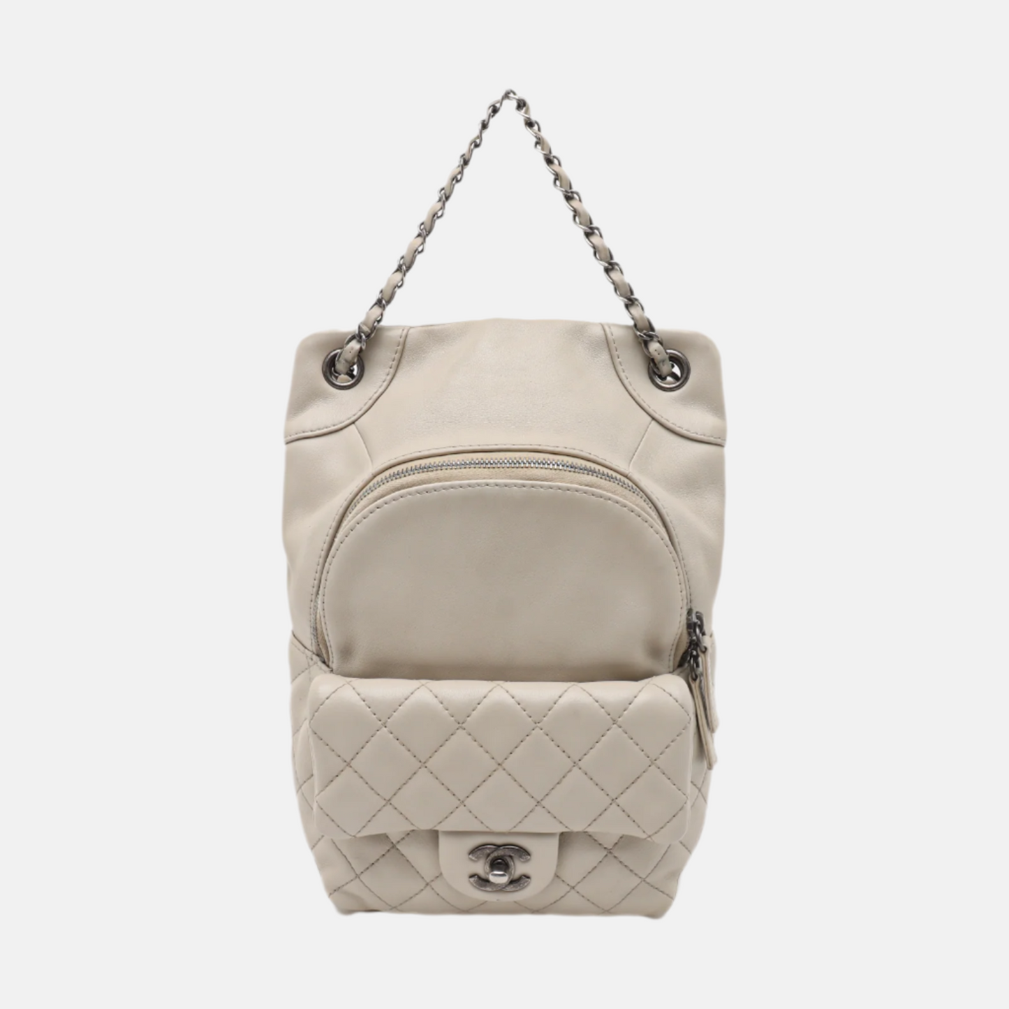 Chanel Seoul Backpack Chalk Calfskin White Leather