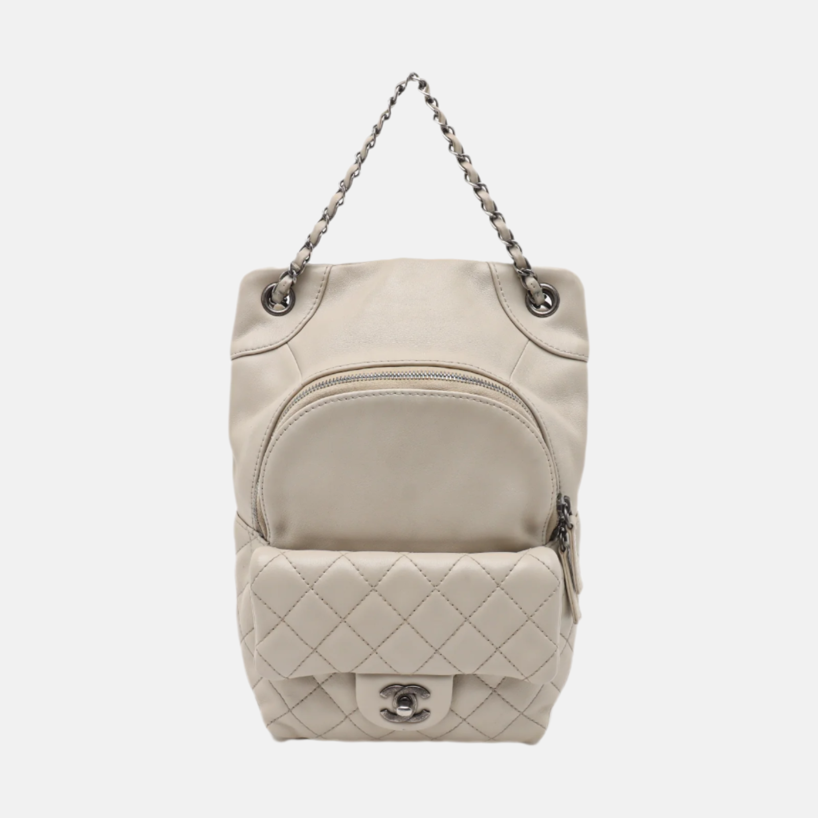 Chanel Seoul Backpack Chalk Calfskin White Leather