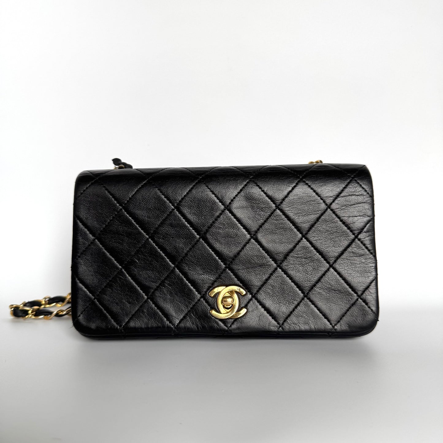 Chanel Classic Flap - Lambskin 24k Hardware Black Gold Leather Mini Bag Hardware 1