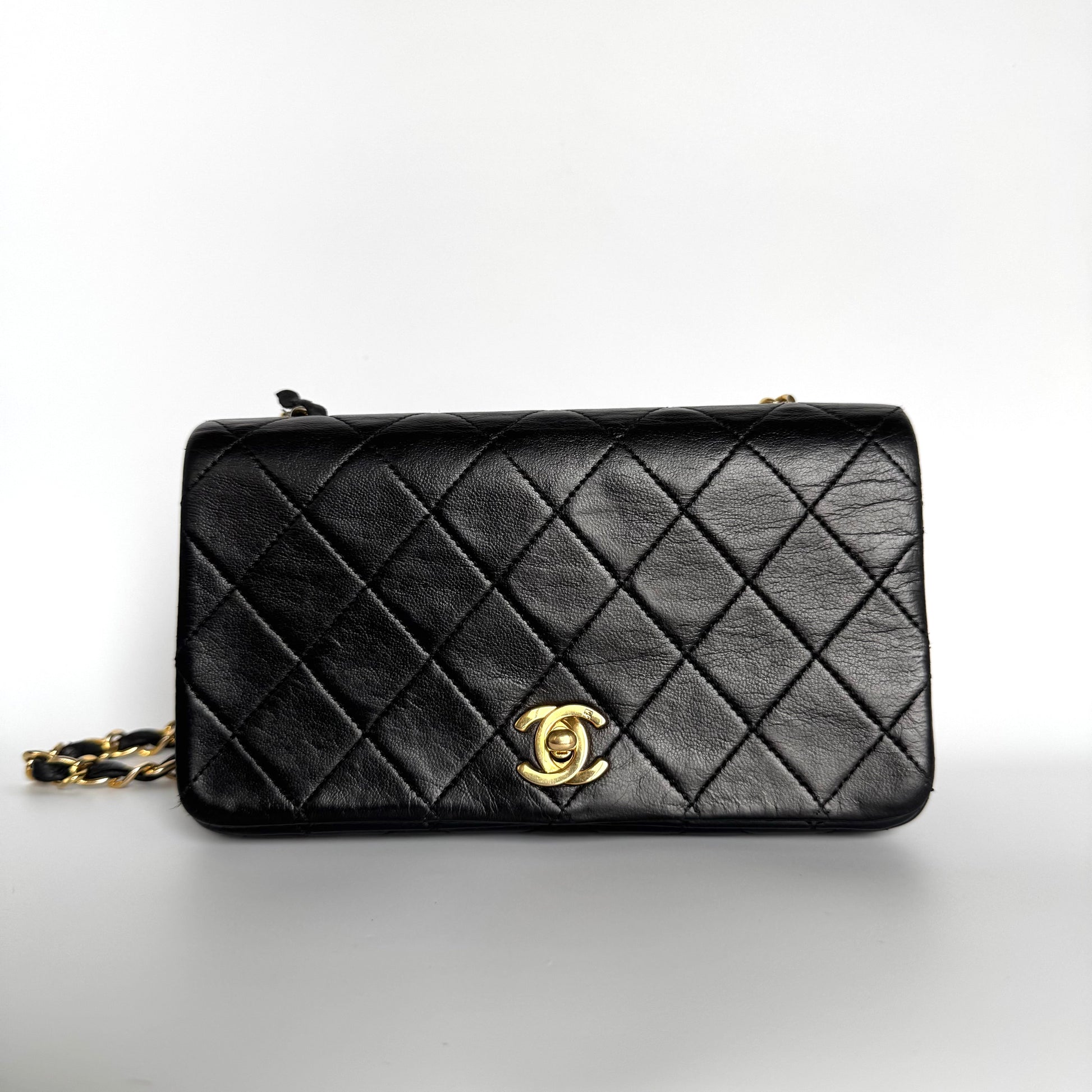 Chanel Classic Flap - Lambskin 24k Hardware Black Gold Leather Mini Bag Hardware 1