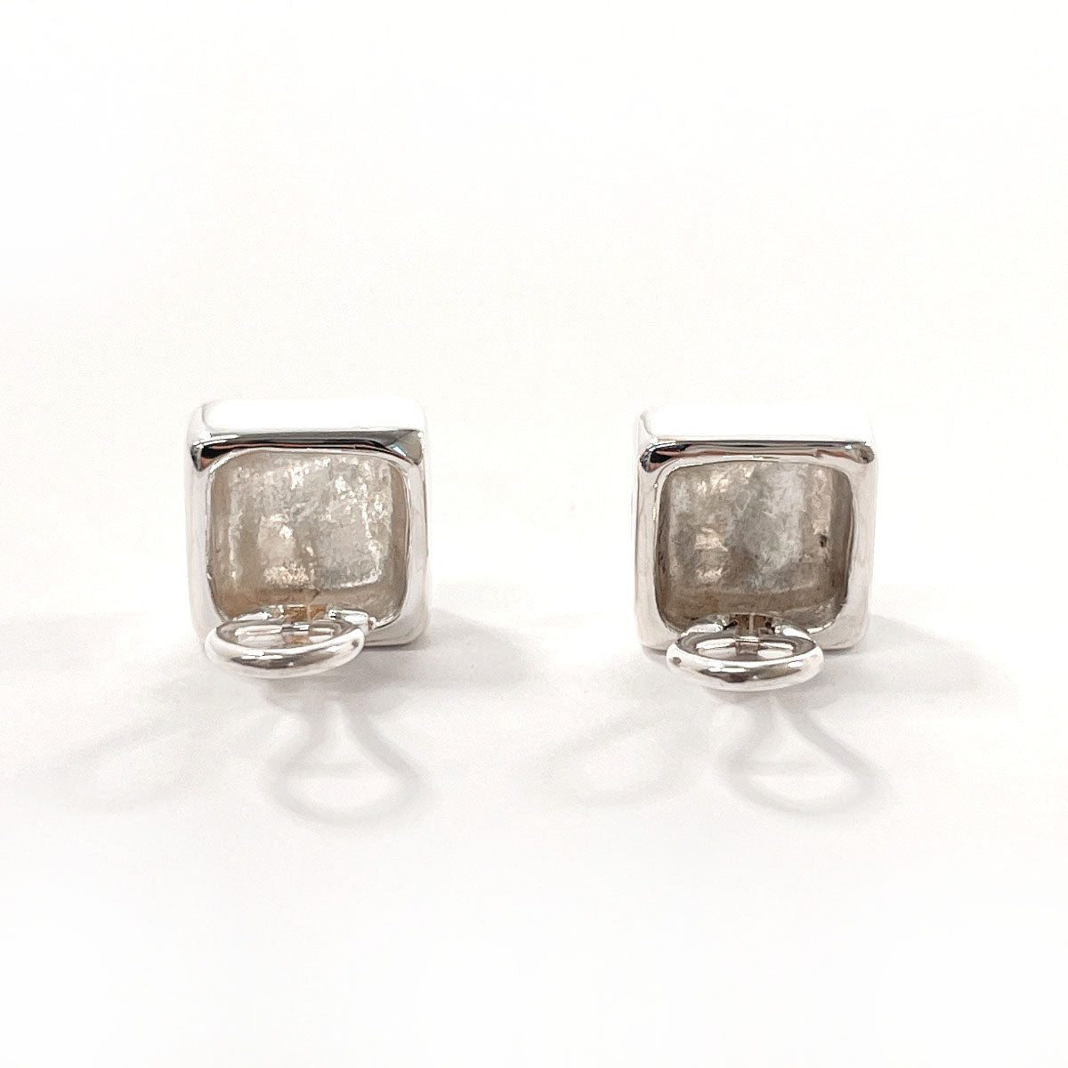 CHANEL Earring Silver925 Silver   square clover