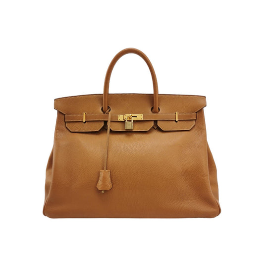 Hermes Birkin Tc Clemence Hardware Handbag Leather Gold Travel Bag