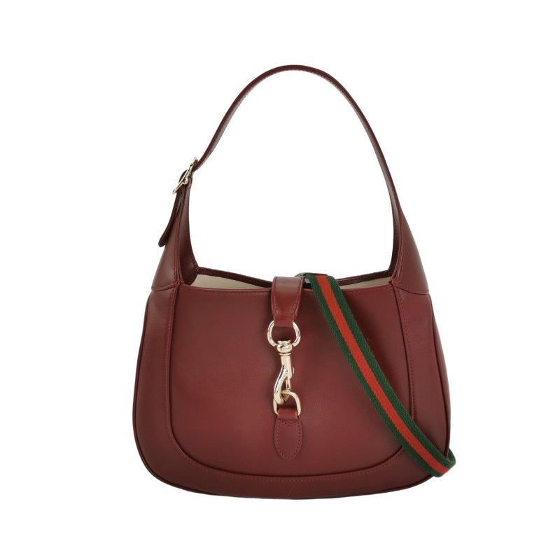 Gucci Jackie Ancora Burgundy S24 Leather Red Small Shoulder Bag