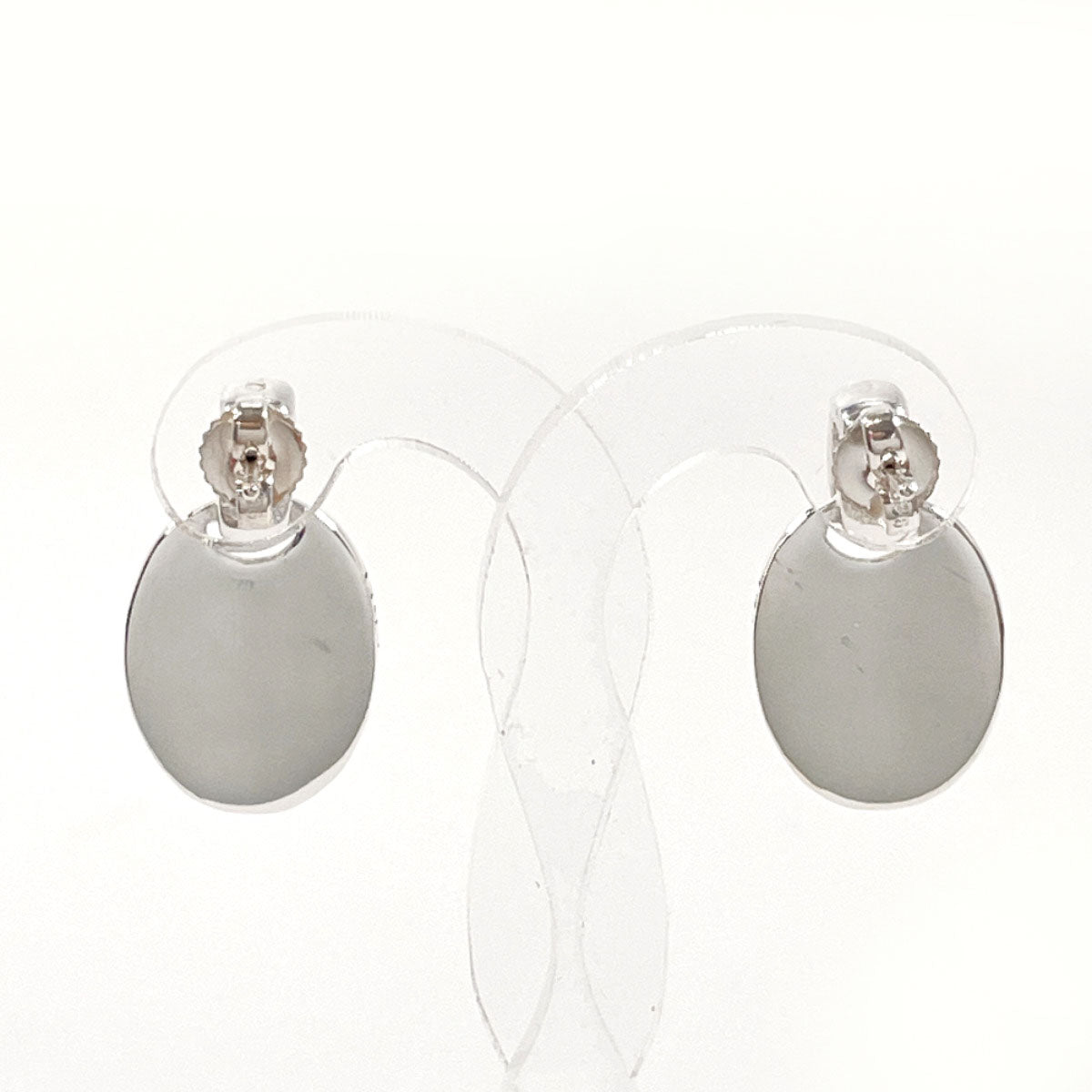 CHANEL Pierce Silver925 Silver Oval With logo