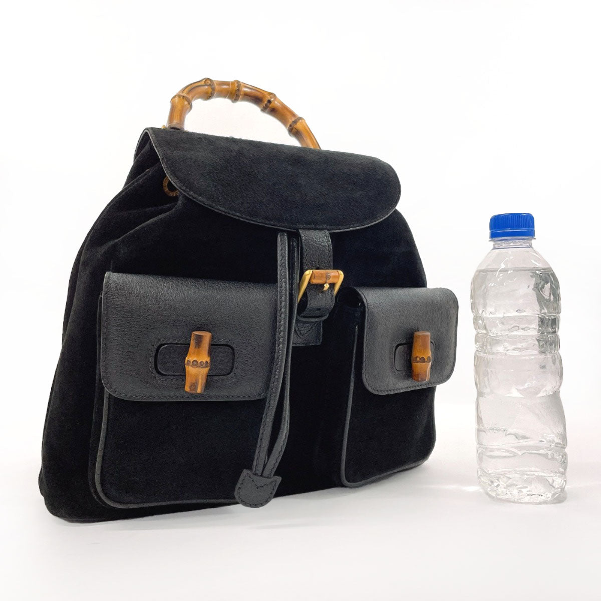 Gucci Backpack 003ã» , Bamboo Leather Suede Black