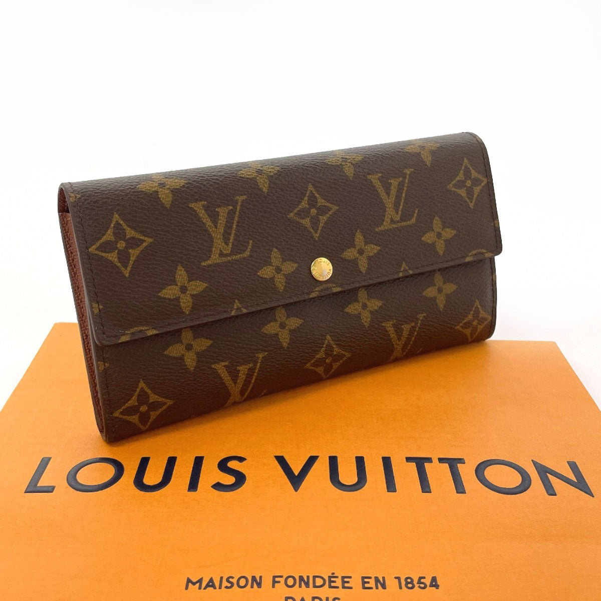 Louis Vuitton Long Purse M61734 Portefeuille Sarah Monogram Canvas Brown Wallet Case