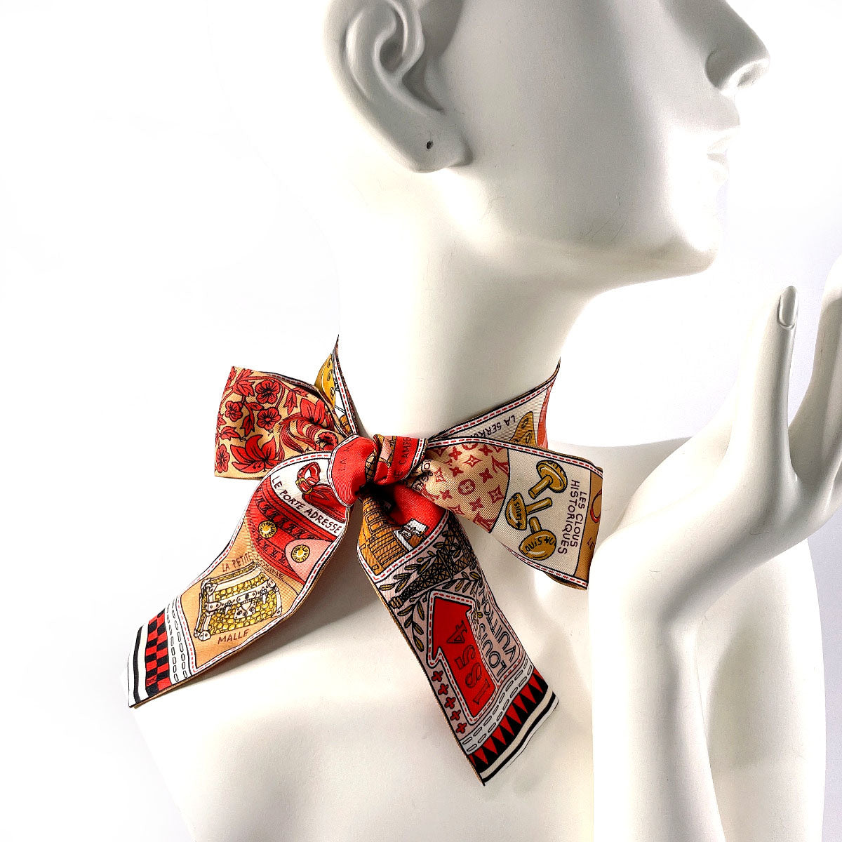 Louis Vuitton scarf M70856 silk Bandeau BB Red