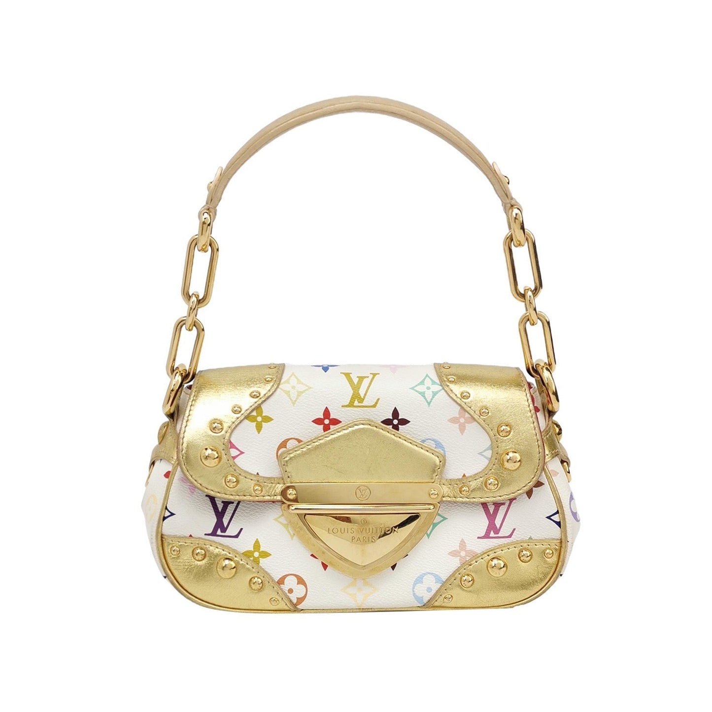 Louis Vuitton x Takashi Murakami Marilyn Leather White Gold Multicolor Handbag