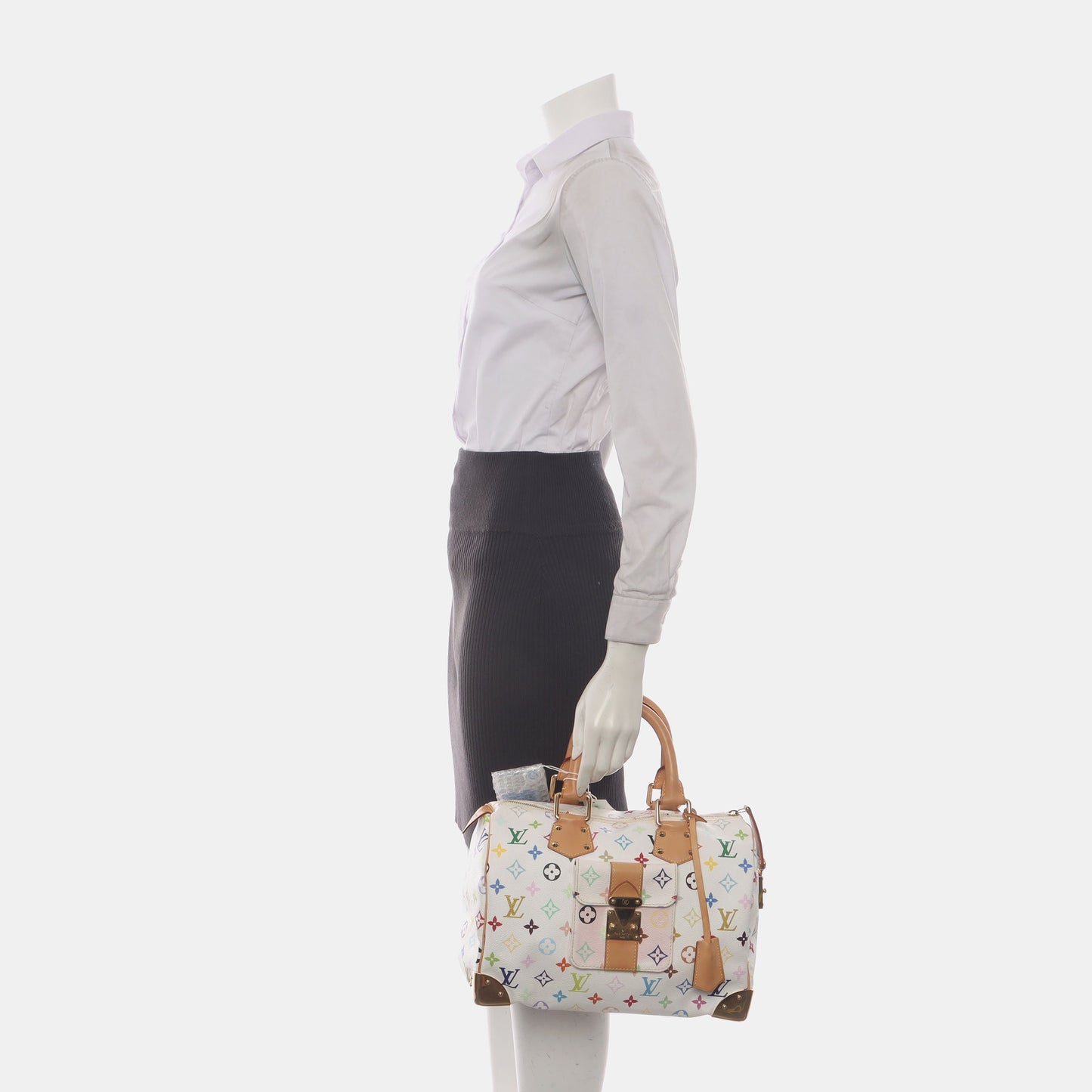 Louis Vuitton x Takashi Murakami Speedy 30 White Multicolor Handbag Multicolor 5