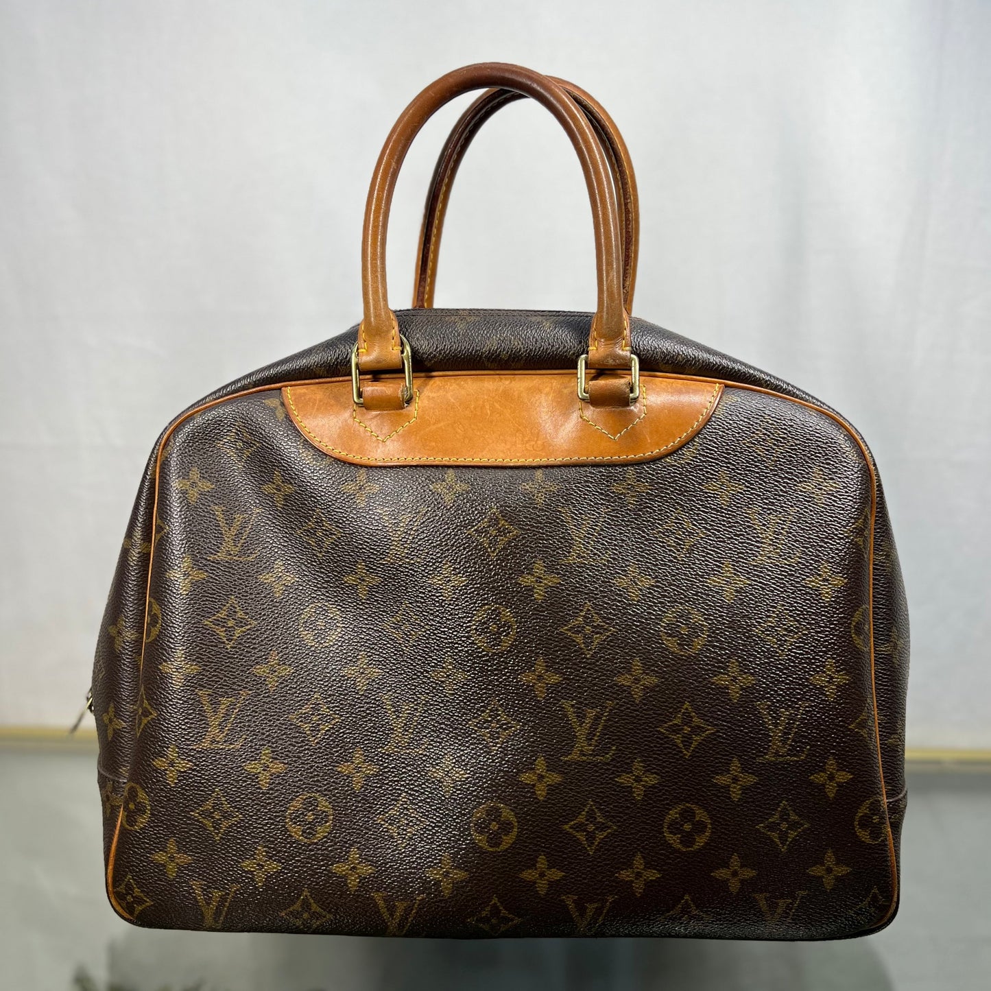 LOUIS VUITTON Deauville Brown Monogram Canvas   Satchel Bag