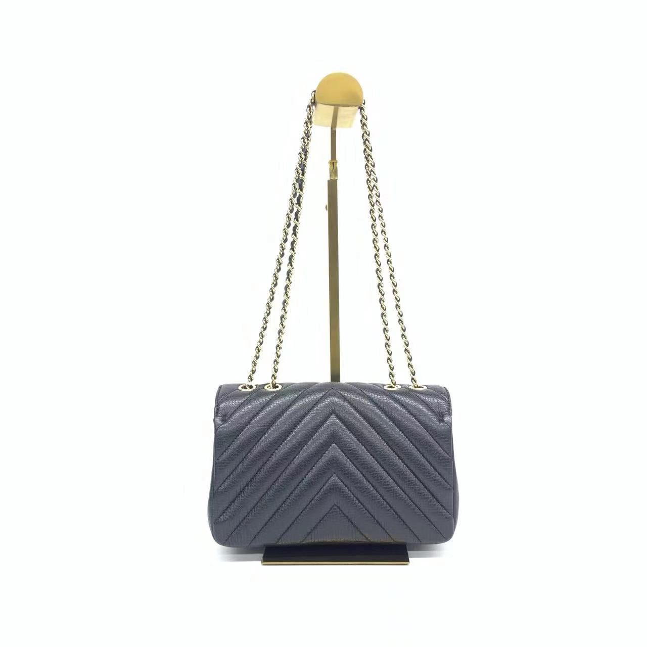 Chanel Classic Flap Rectangular Chevron Quilted Calfskin Black Leather Crossbody Bag