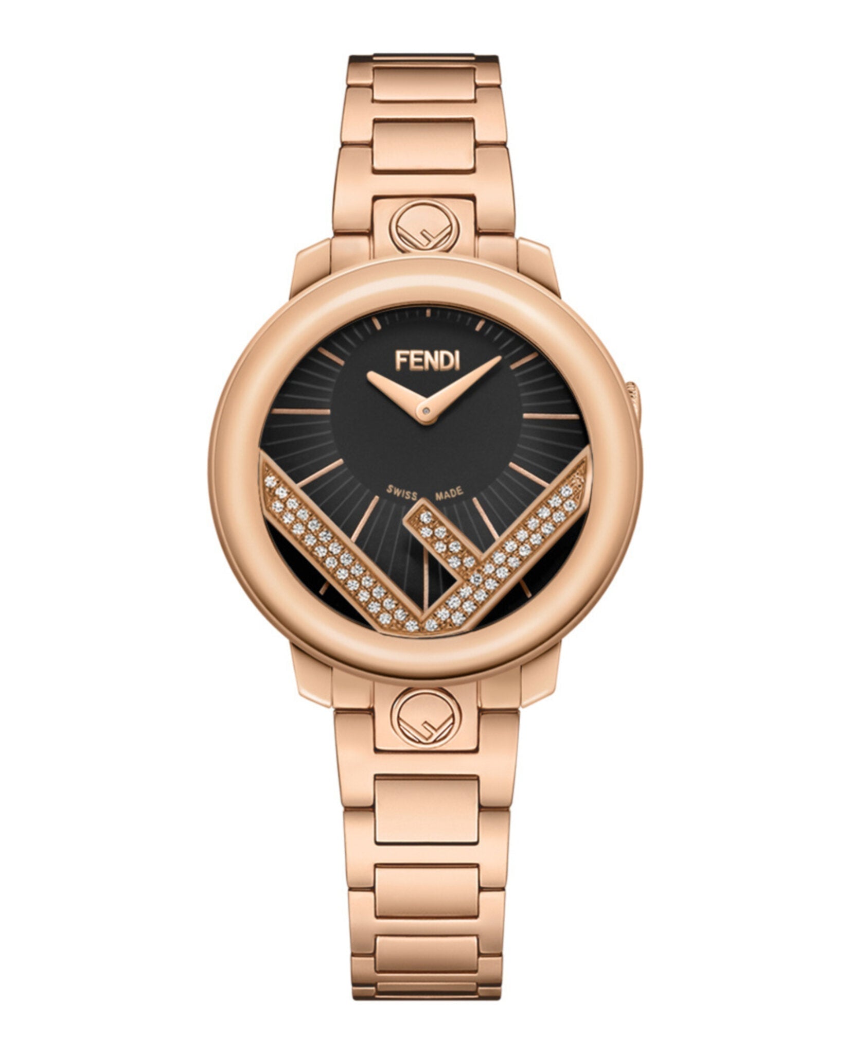 Fendi Jewelry Womens Rose 36mm Bracelet Fashion Watch Gold
