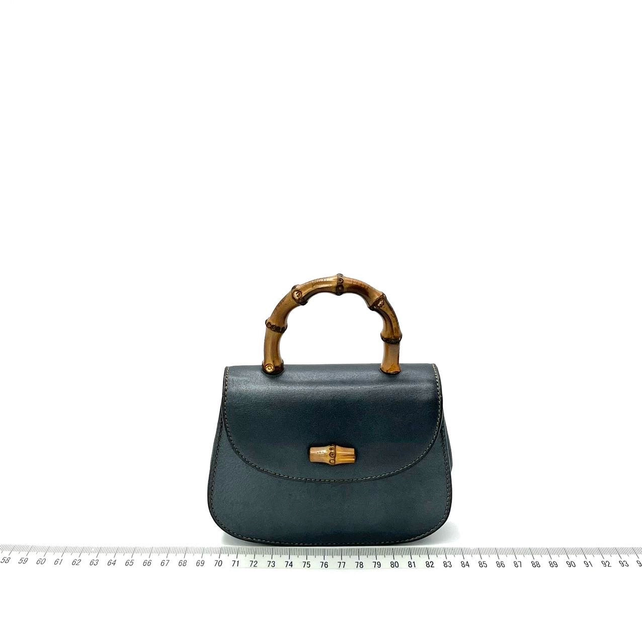 Gucci Bamboo Night Super Leather Black Mini Chain Travel Bag