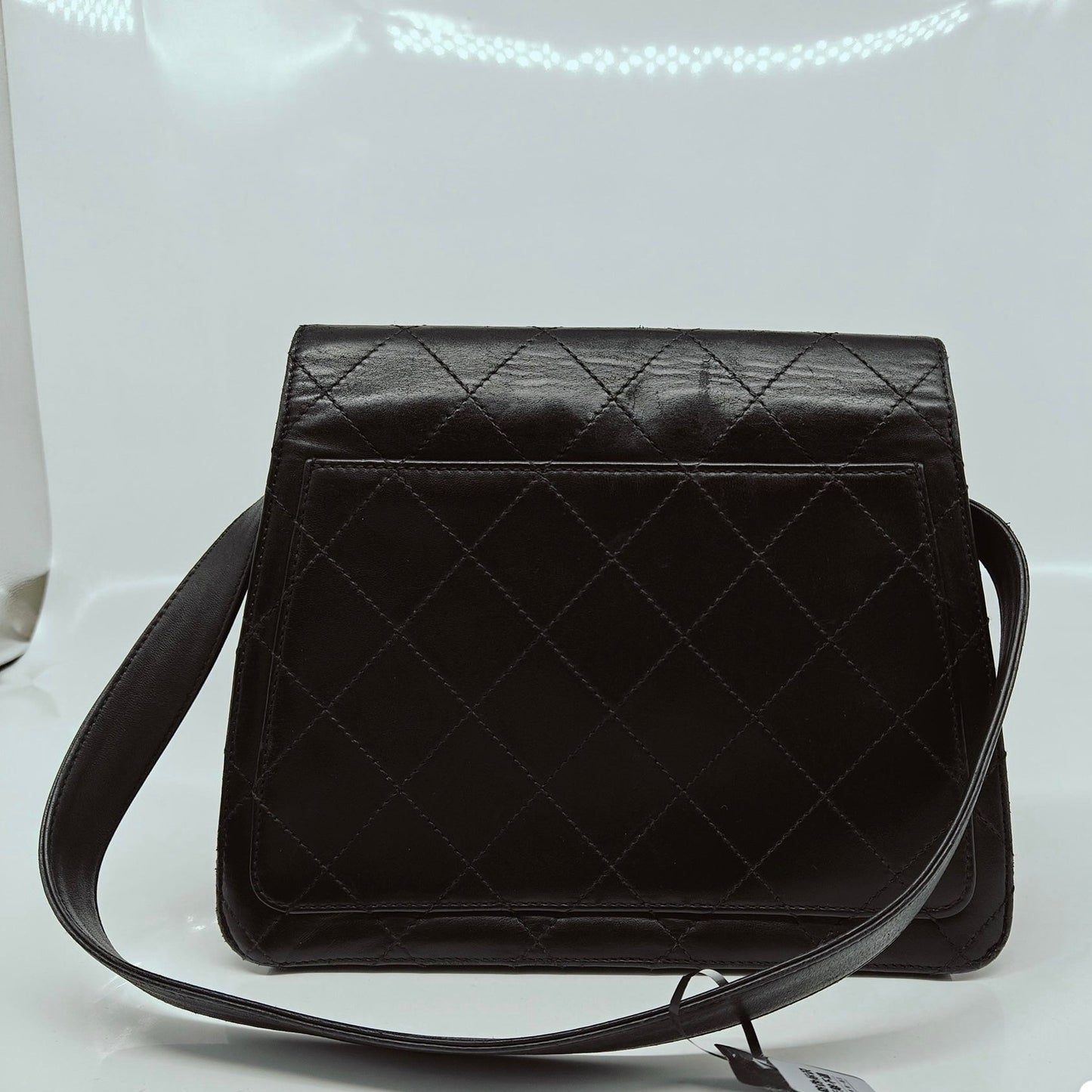 Chanel Kelly Style Diamond Stitch Hardware Black Gold Leather Shoulder Bag