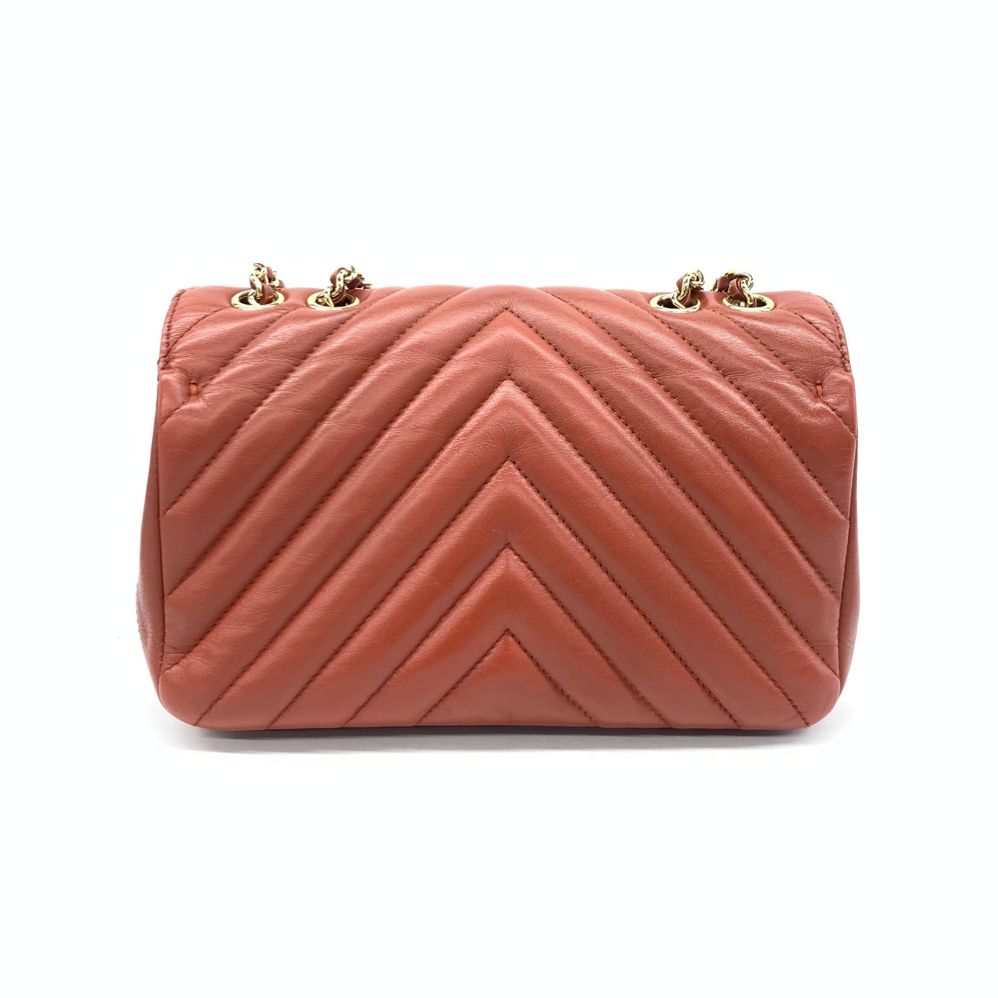 Chanel Classic Flap Rectangular Chevron Quilted Calfskin Red Leather Crossbody Bag