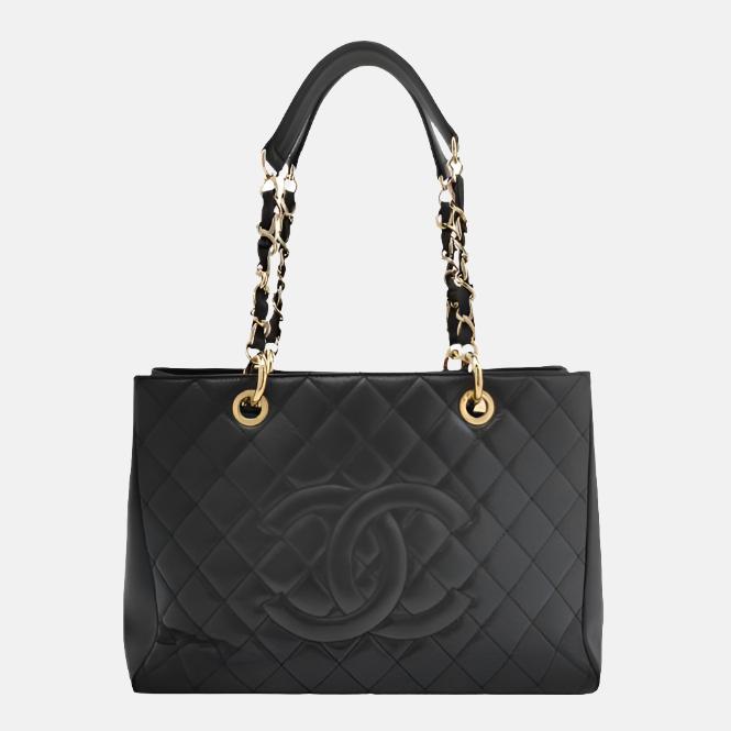 Chanel GST Grand Shopping Caviar Black PM Leather Tote Bag Leather Pm