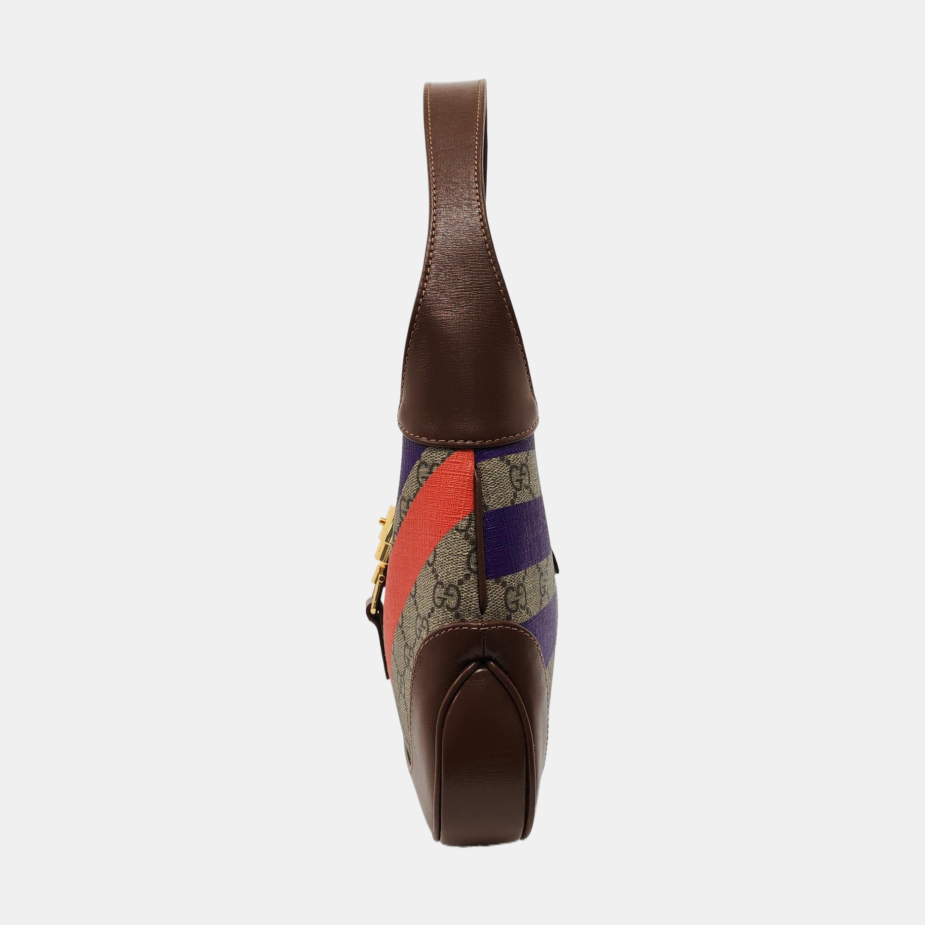 Gucci Jackie Multicolor Monogram Leather Canvas Brown Travel Bag