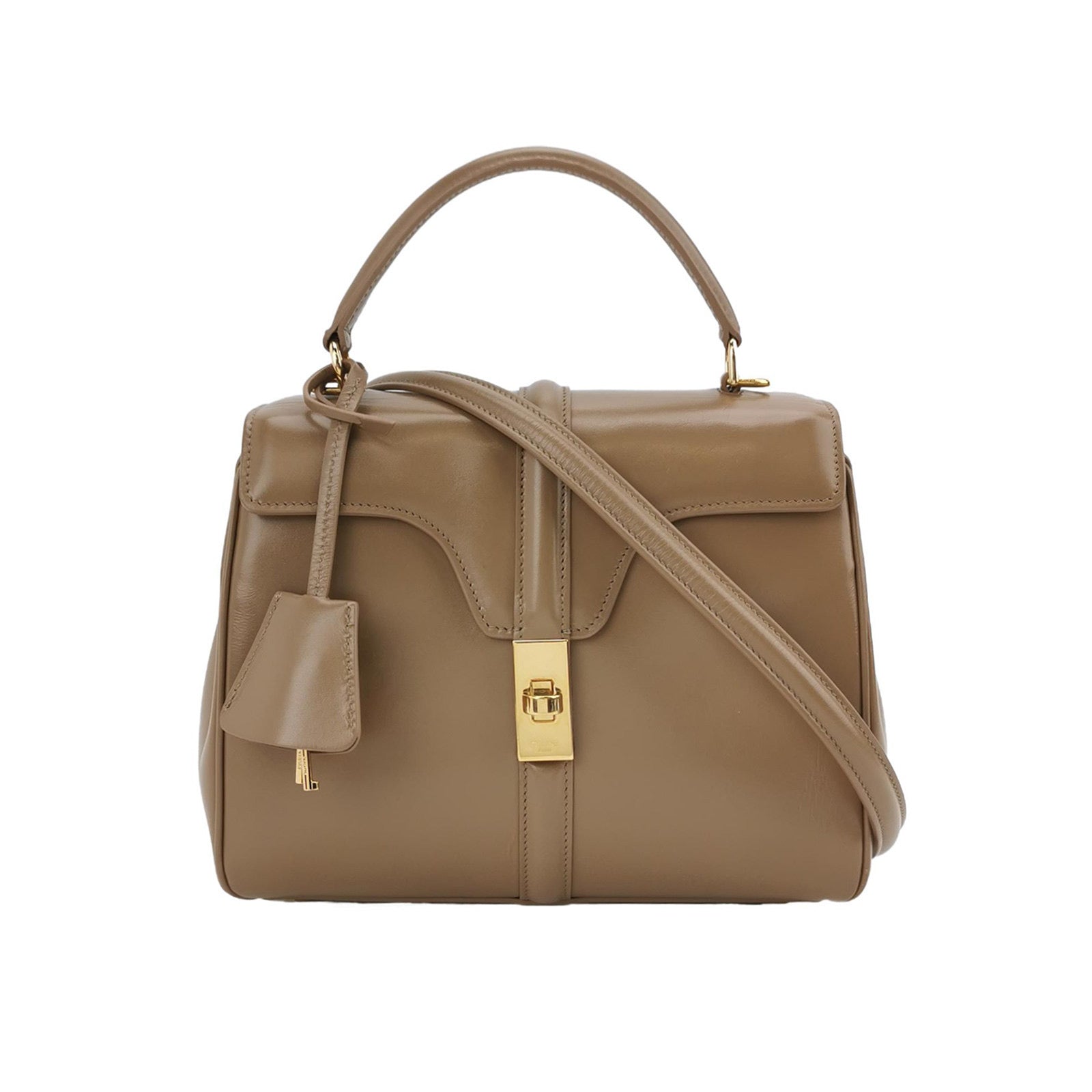 Celine Bag Smooth Calfskin Leather Beige Travel Bag