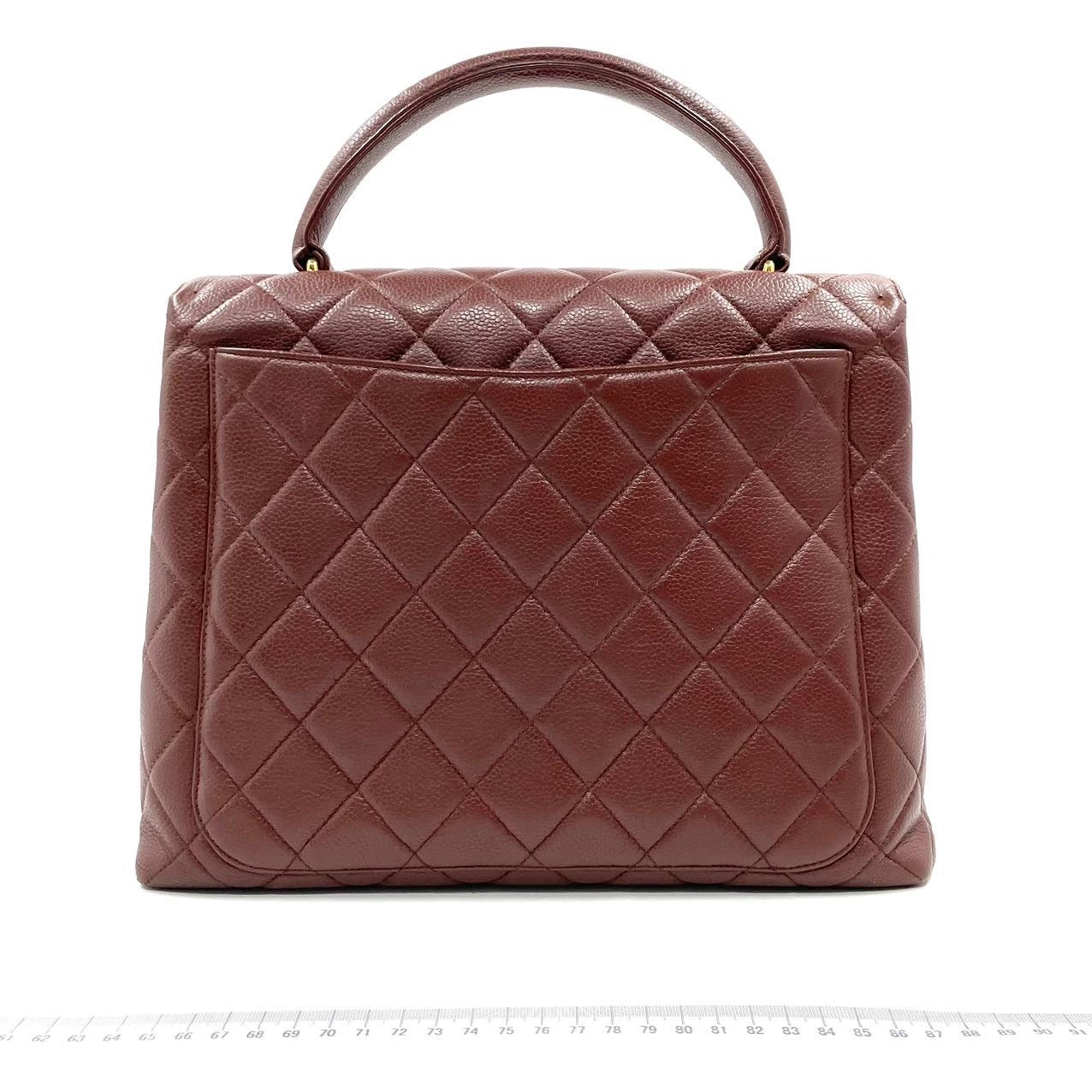 Chanel Top Handle Kelly Dark Caramel Flap Gold Leather Shoulder Bag Plated Hardware