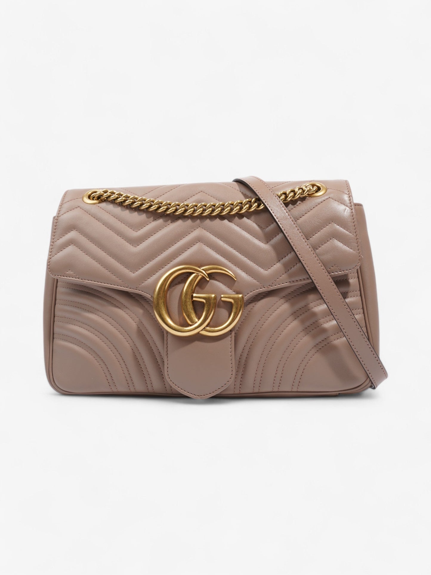 Gucci Marchmont Dusty Rose Medium Crossbody Bag Leather Matelasse