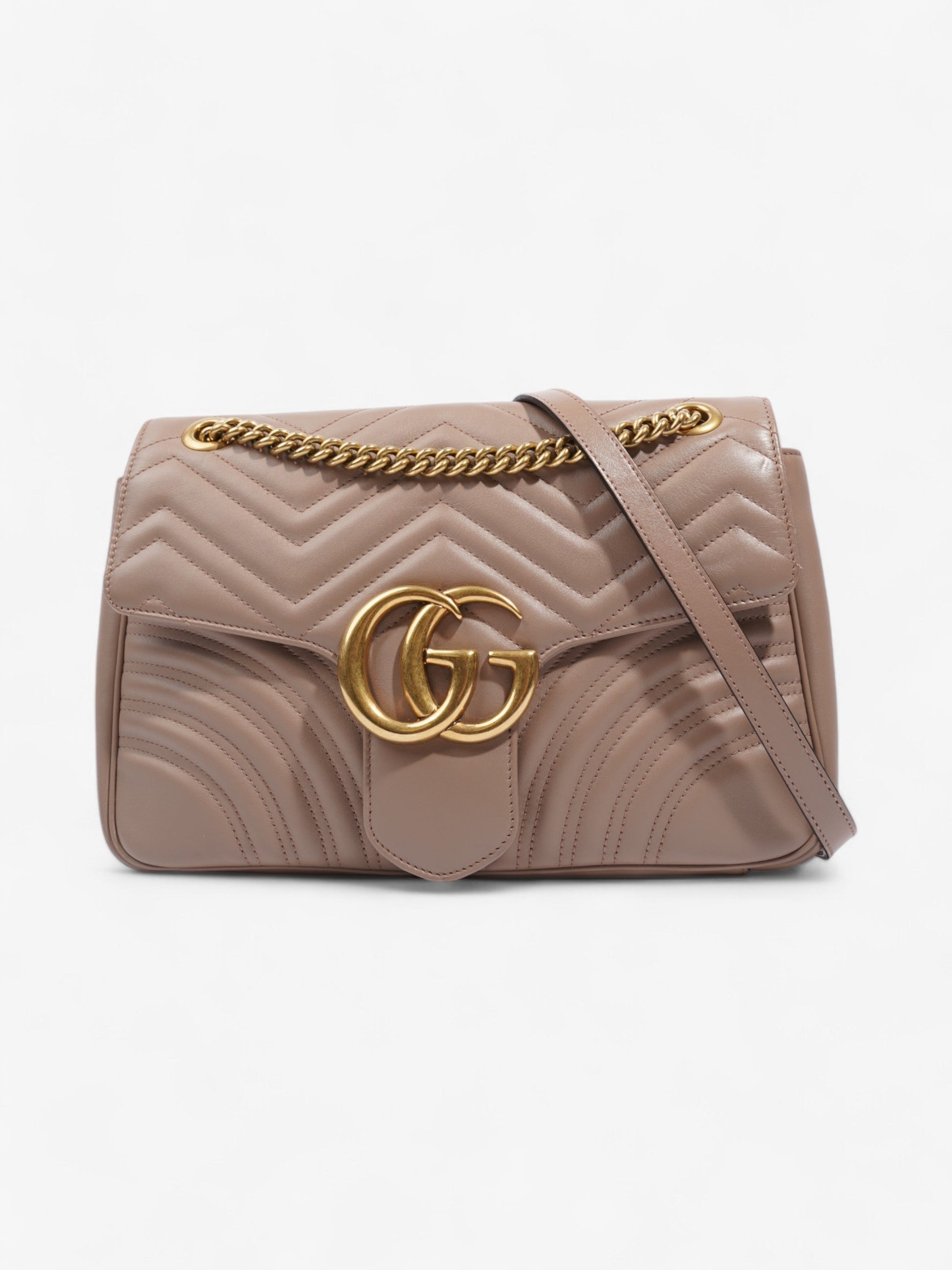 Gucci Marchmont Dusty Rose Medium Crossbody Bag Leather Matelasse