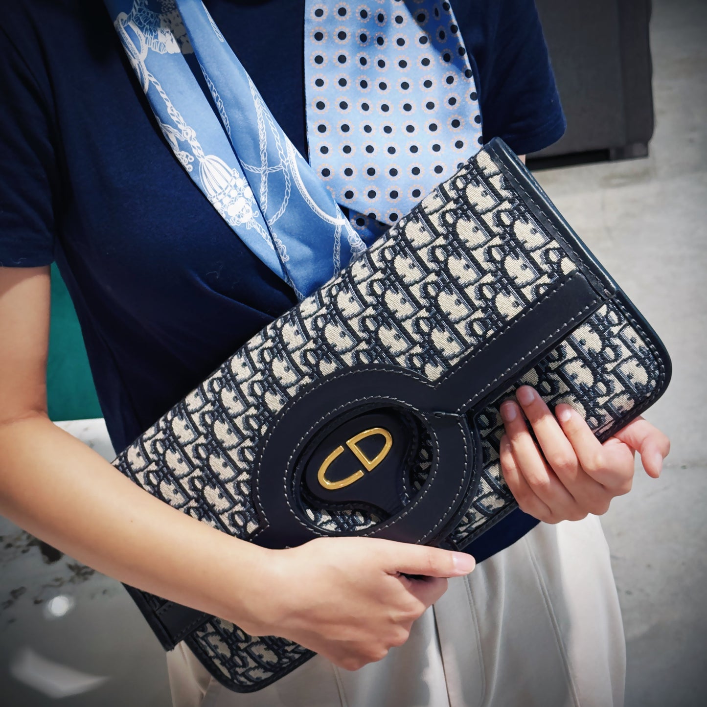 Dior Christian Oblique Fold Over Clutch Tws Clutch Bag