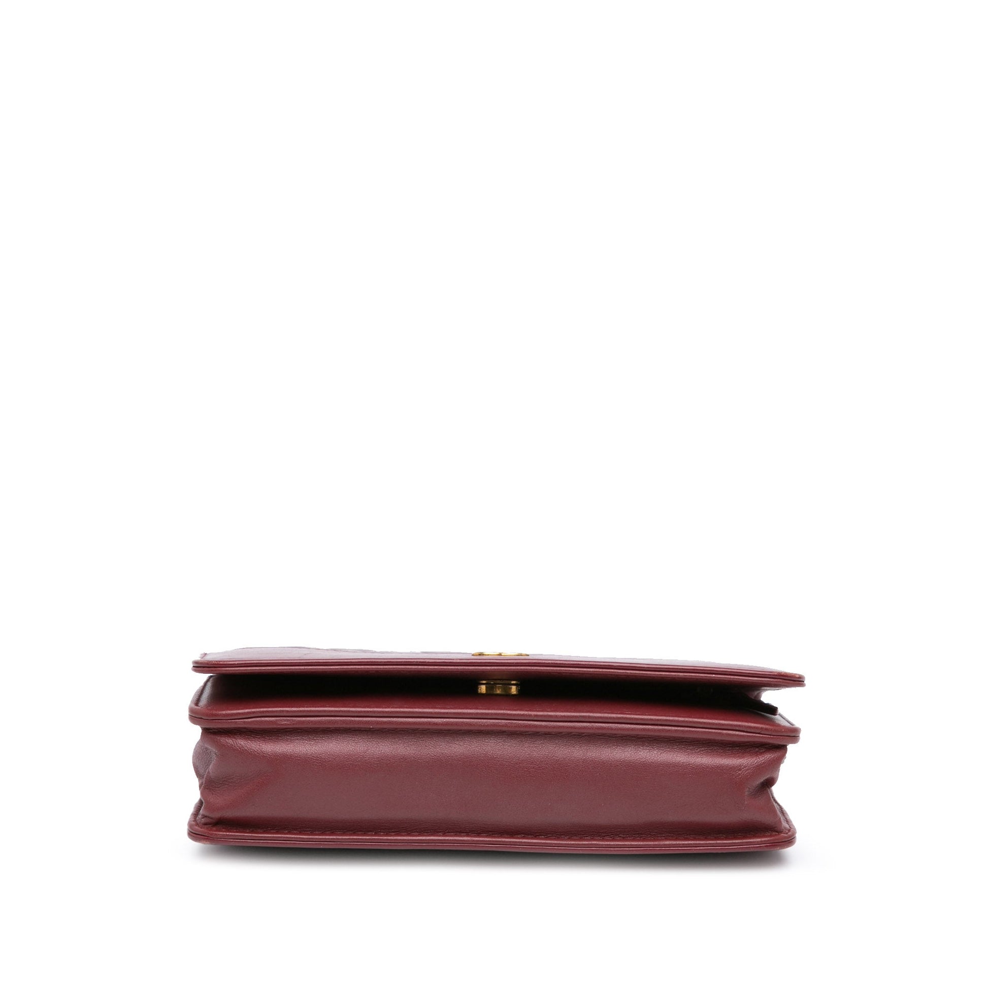 Red Chanel Quilted Aged Calfskin Gabrielle Wallet on Chain Crossbody Bag