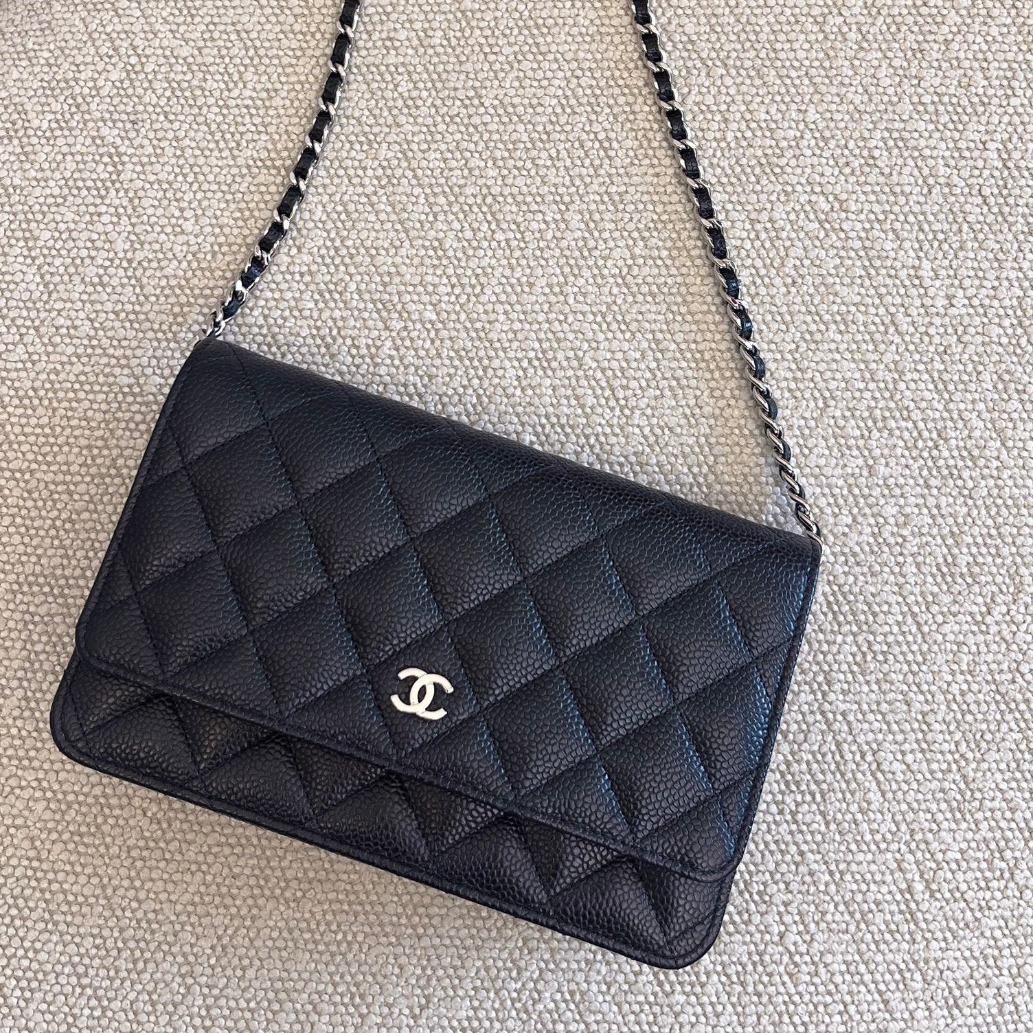 Chanel Classic Wallet on Chain WOC in Black Caviar and Shw ( ) Handbag